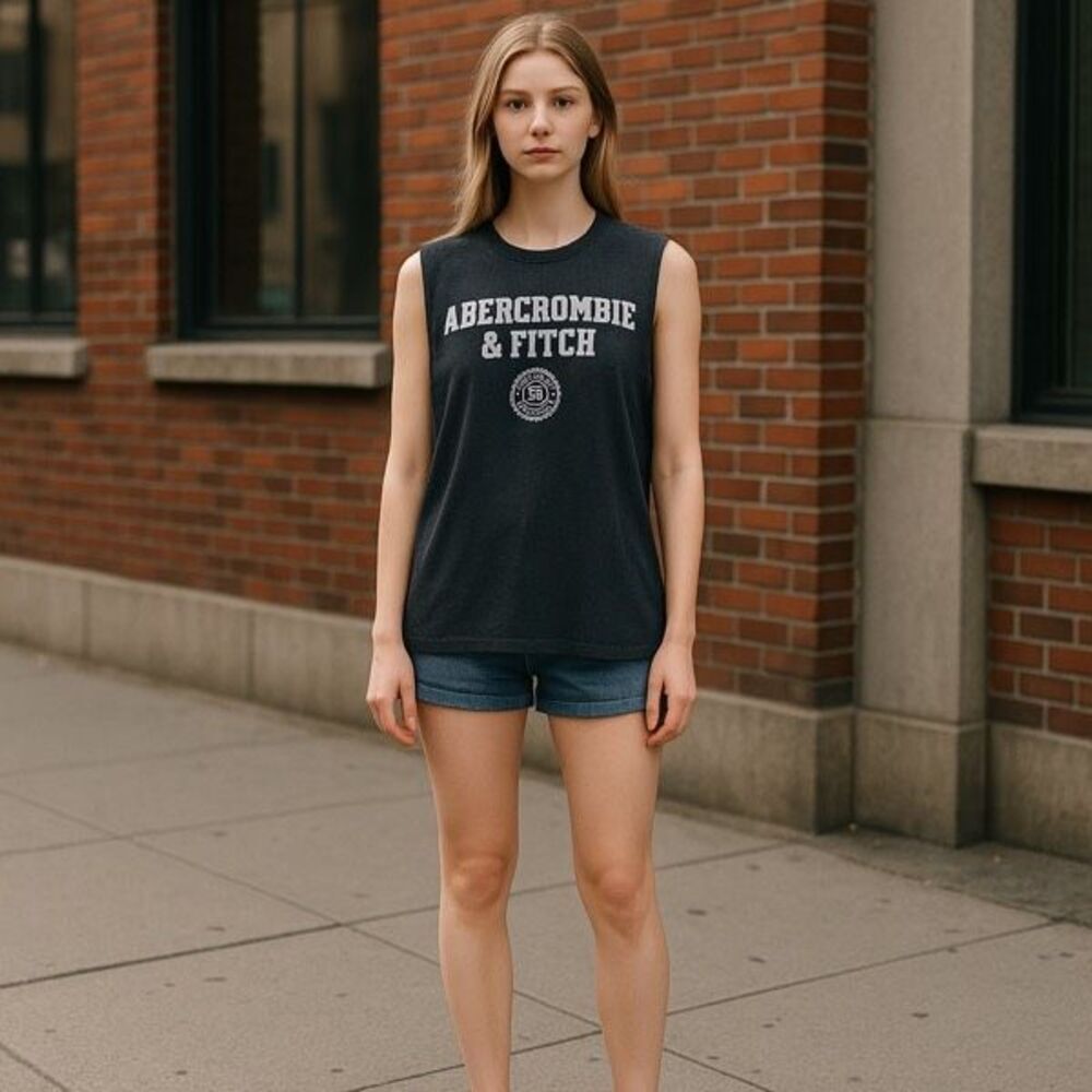 Abercrombie &‎ Fitch Women’s Charcoal Gray Muscle Shirt Size Small